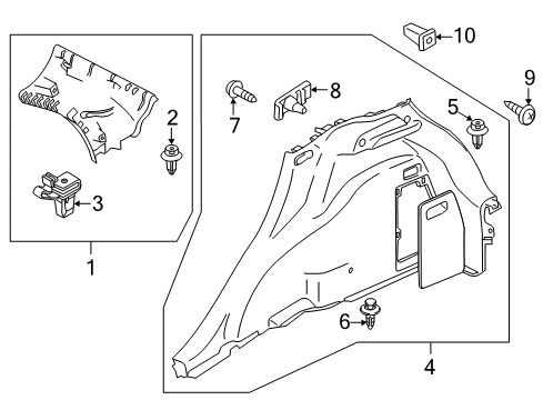 2013 Mazda 2 Interior Trim - Quarter Panels