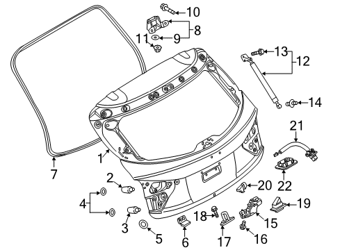 2015 Mazda 3 Gate & Hardware Diagram