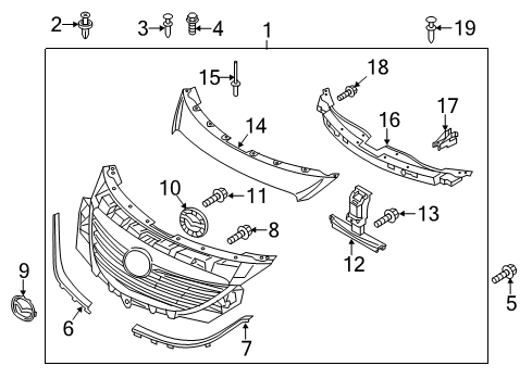 2013 Mazda CX-9 Grille & Components Diagram