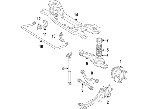 2011 Mazda CX-9 Lower Control Arm - Rear Diagram