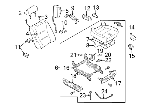 2001 Mazda Millenia Front Cover Diagram for TA01-57-041-80