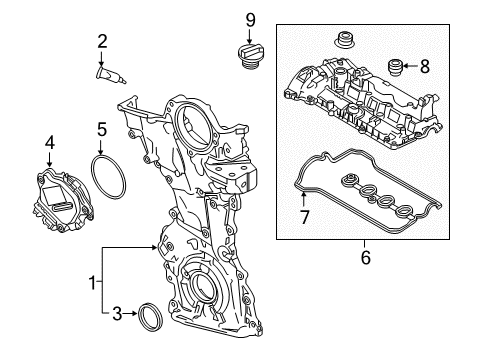 2022 Mazda CX-9 Valve & Timing Covers Diagram