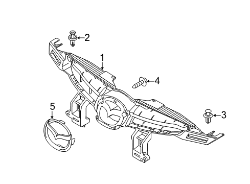 2011 Mazda 2 Grille & Components Diagram