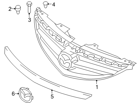 2009 Mazda 6 Grille & Components Diagram