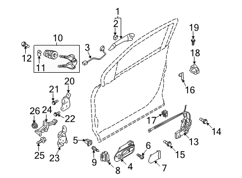2010 Mazda CX-9 Front Door Diagram