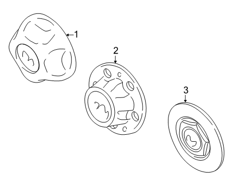 1998 Mazda B3000 Wheel Covers & Trim Diagram