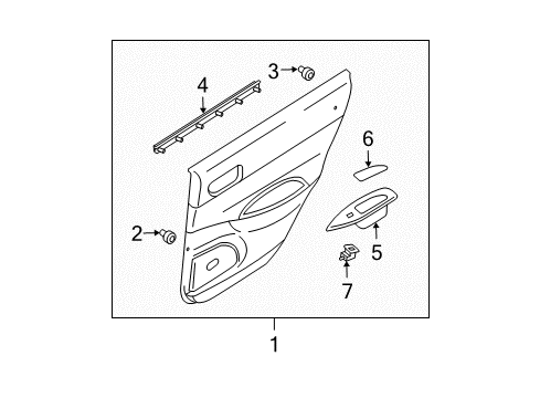 2004 Mazda 6 Interior Trim - Rear Door Diagram