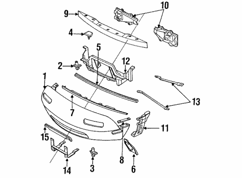 1992 Mazda Miata Bumper & Components - Front Diagram