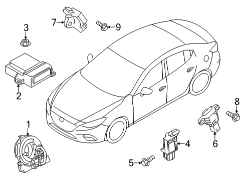 2016 Mazda 3 Air Bag Components Diagram