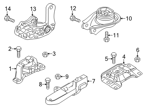 2012 Mazda 5 Engine & Trans Mounting Diagram