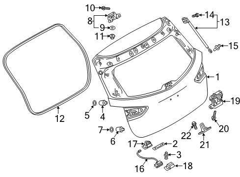 2016 Mazda CX-3 Gate & Hardware Diagram