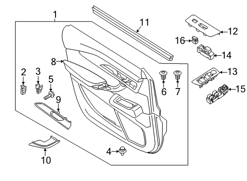 2021 Mazda CX-9 Interior Trim - Front Door Diagram