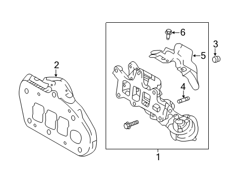 2018 Mazda 6 Exhaust Manifold Gasket Diagram for PY8V-13-460B