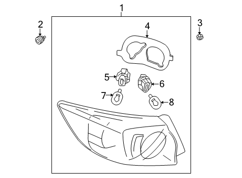 2011 Mazda 3 Combination Lamp Assy Diagram for BBN7-51-150D