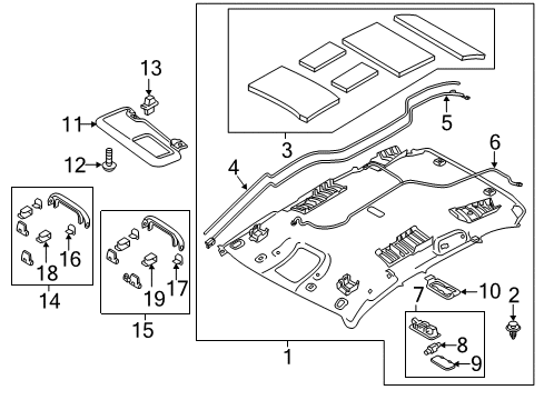 2021 Mazda CX-3 Interior Trim - Roof Diagram 2