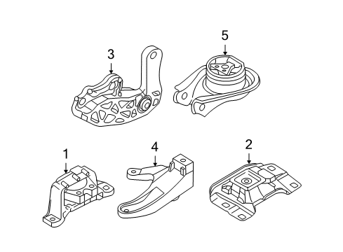 2006 Mazda 5 Engine & Trans Mounting Diagram