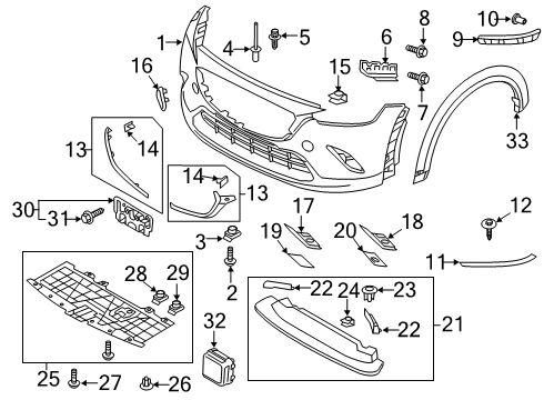 2019 Mazda CX-3 Bumper, Front Diagram for DLSG-50-031-BB