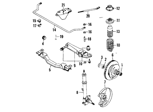 1985 Mazda RX-7 Front Suspension Diagram