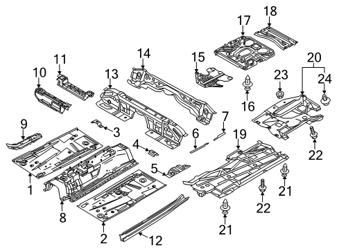2017 Mazda 3 Floor & Rails Diagram