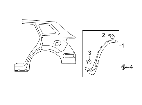 2009 Mazda CX-9 Exterior Trim - Quarter Panel Diagram