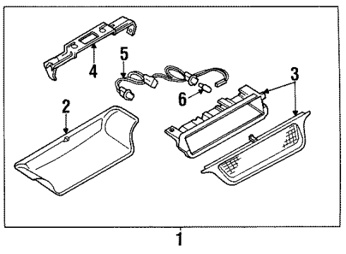 1993 Mazda MPV High Mount Lamps Diagram