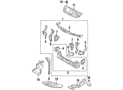 1996 Mazda Protege Radiator Support Diagram 2