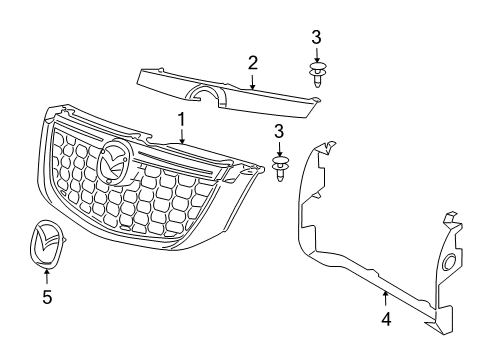 2011 Mazda Tribute Grille & Components Diagram