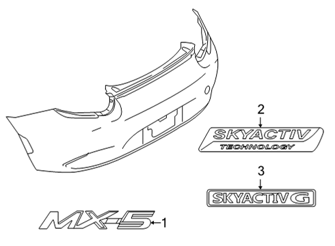 2020 Mazda MX-5 Miata Nameplate Diagram for NF6W-51-721