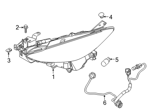 2017 Mazda 3 Headlamp Components Diagram 2