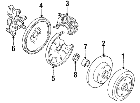 1991 Mazda MX-6 Rear Suspension Components Diagram