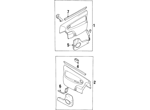 1997 Mazda MX-6 Interior Trim - Door Diagram