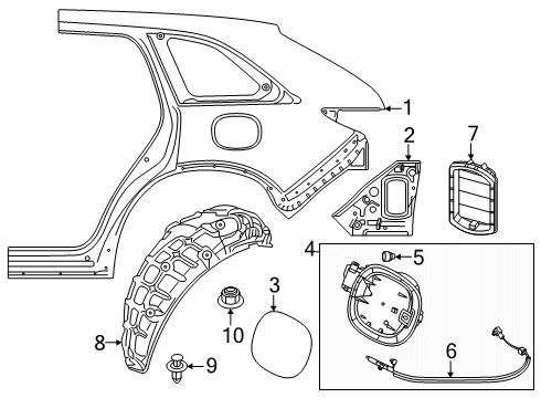 2025 Mazda CX-70 Quarter Panel & Components Diagram 2