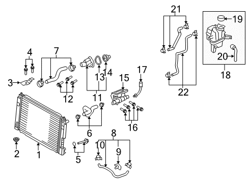 2010 Mazda Tribute Radiator & Components Diagram 3