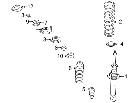 2000 Mazda Miata Struts & Components Diagram