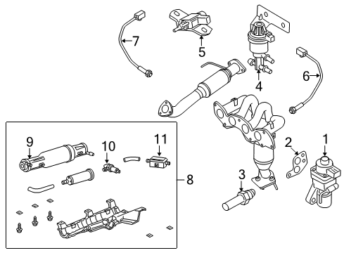 2009 Mazda Tribute Oxygen Sensor Diagram for ZZD1-18-860