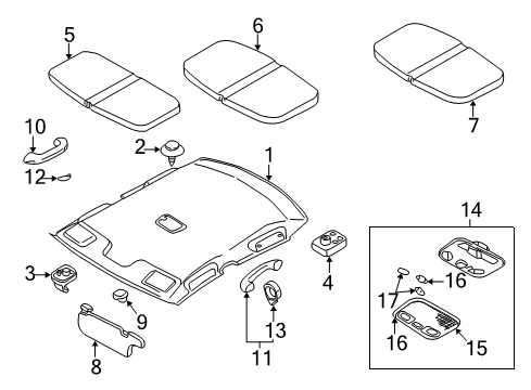 2002 Mazda Protege5 Interior Trim - Roof Diagram 2