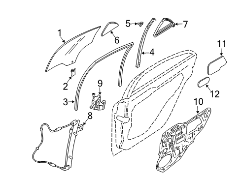 2003 Mazda 6 Glass - Door Diagram