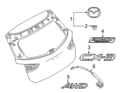 2017 Mazda CX-3 Exterior Trim - Lift Gate Diagram