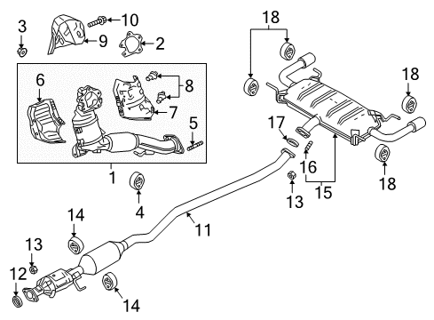 2016 Mazda CX-9 Exhaust Components Diagram