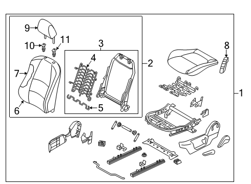 2024 Mazda 3 Driver Seat Components Diagram 3