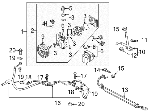 2010 Mazda CX-7 P/S Pump & Hoses Diagram 3