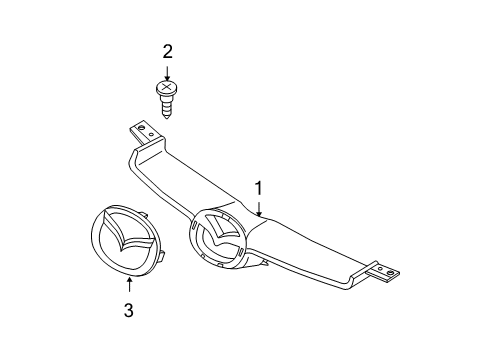 2006 Mazda 6 Grille & Components Diagram 3