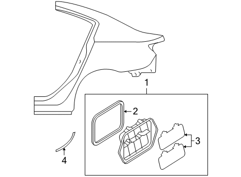 2004 Mazda 3 Exterior Trim - Quarter Panel