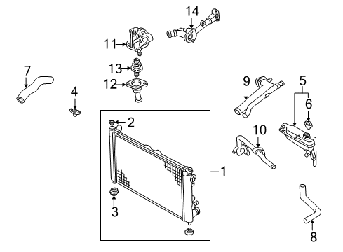 1995 Mazda Millenia Radiator & Components Diagram