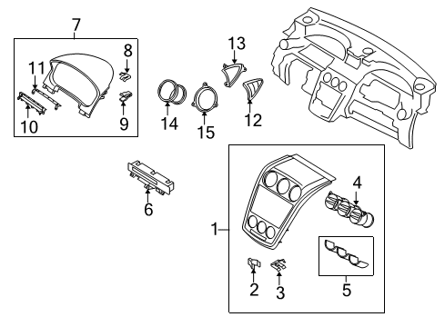 2007 Mazda CX-7 Instrument Panel Components Diagram