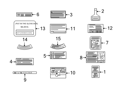 2001 Mazda MPV Caution Label Diagram for B303-15-031A