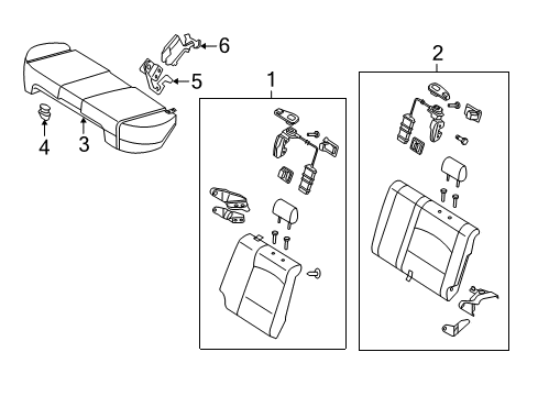 2004 Mazda 3 Rear Seat Components Diagram