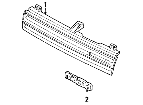 1988 Mazda 626 Grille & Components Diagram