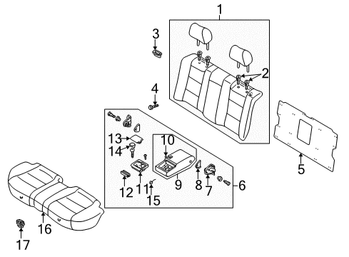 2002 Mazda Millenia Rear Seat Components