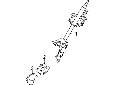 1996 Mazda Protege Steering Column Components Diagram